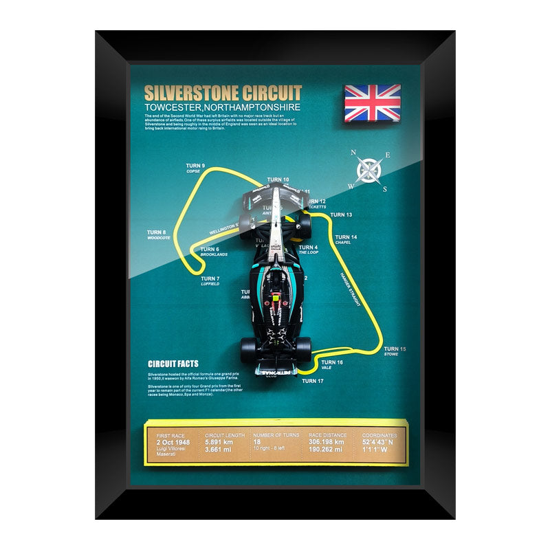 1:43 Mercedes Benz W15 F1 Car Model – Framed Display - Lewis Hamilton | Various Tracks | Formula 1 gift - EdgeFollow