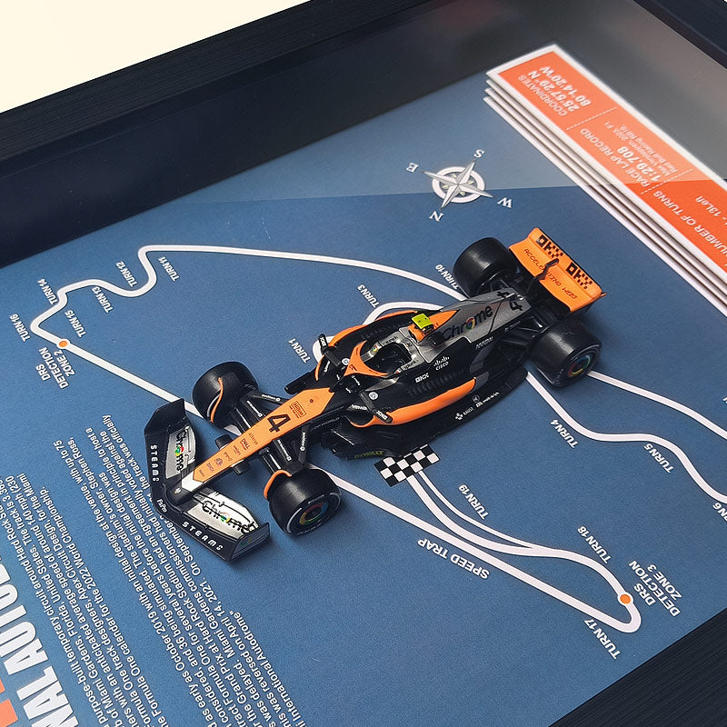 1:43 McLaren MCL60 F1 Car Model - Framed Display | Lando Norris #4 Oscar Piastri | Various Tracks | Formula 1 gift - EdgeFollow