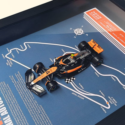 1:43 McLaren MCL60 F1 Car Model - Framed Display | Lando Norris #4 Oscar Piastri | Various Tracks | Formula 1 gift - EdgeFollow