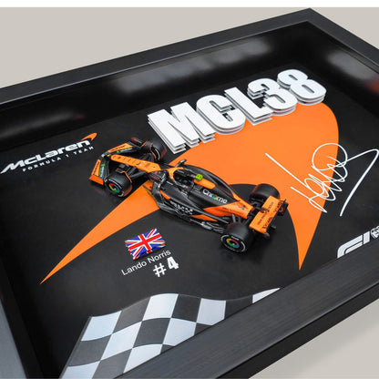 McLaren MCL38/60 #4 Lando Norris Signature F1 Diecast Car – 3D Framed Wall Art for Collectors