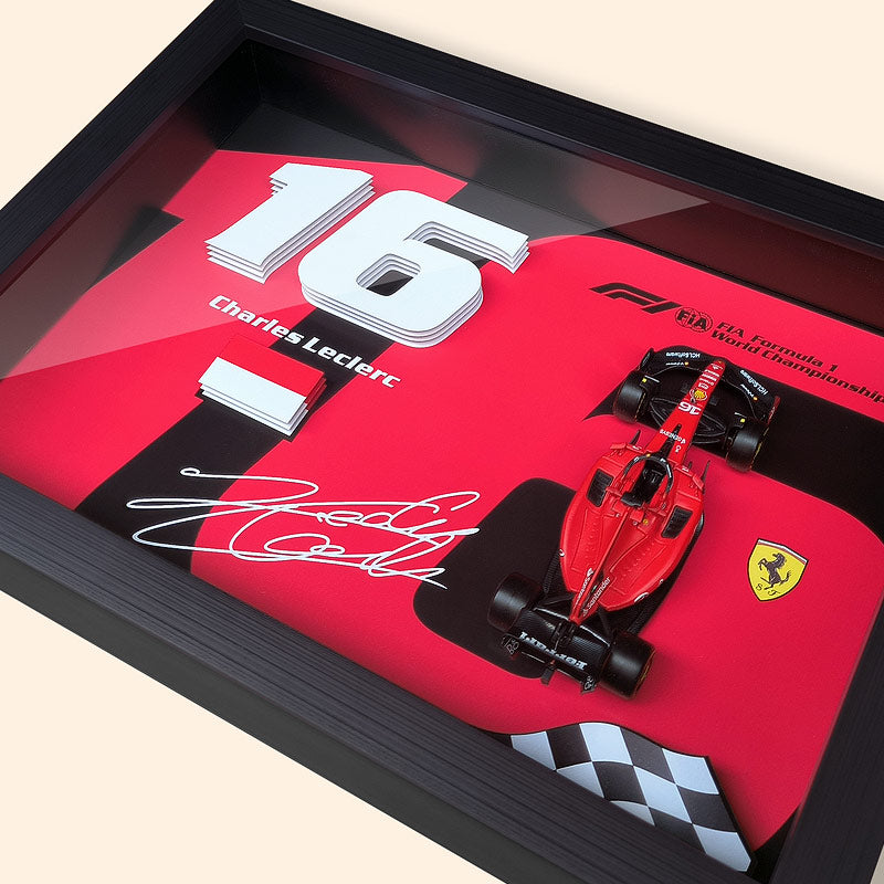 Charles Leclerc #16 Ferrari SF-23/SF-24 – Signature F1 Diecast Car in 3D Framed Display