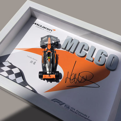 McLaren MCL38/60 #4 Lando Norris Signature F1 Diecast Car – 3D Framed Wall Art for Collectors
