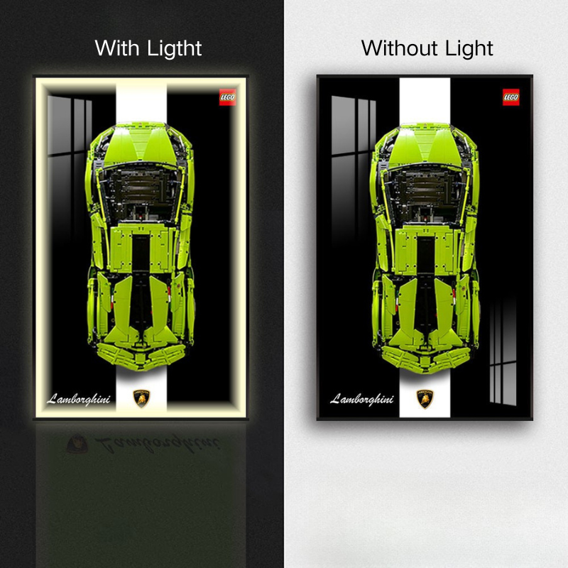 LED Wall Display Frame for LEGO® Technic F1 42115 Lamborghini Sián FKP 37 Showcase - EdgeFollow