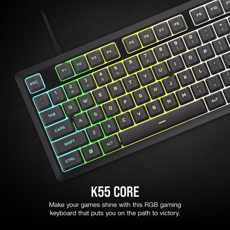 Corsair K55 CORE RGB Wired Membrane Gaming Keyboard - EdgeFollow