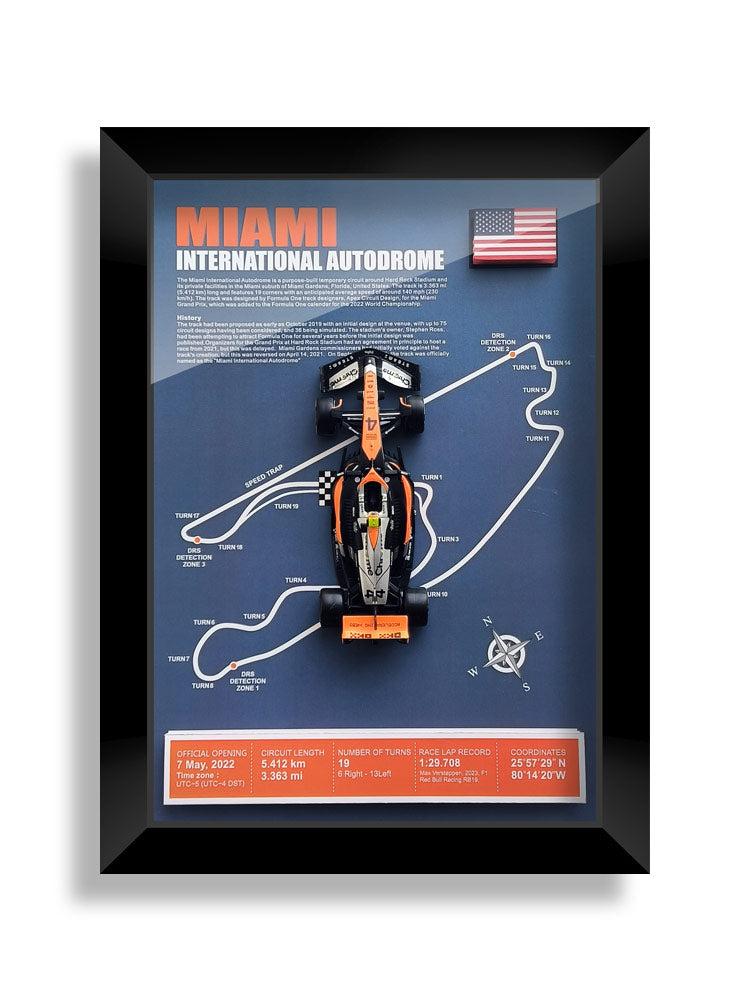 1:43 McLaren MCL60 F1 Car Model - Framed Display | Lando Norris #4 Oscar Piastri | Various Tracks | Formula 1 gift - EdgeFollow