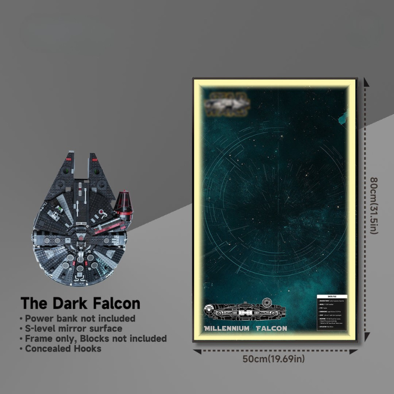 Display frame for LEGO® STAR WARS™ Dark Millennium Falcon 75389