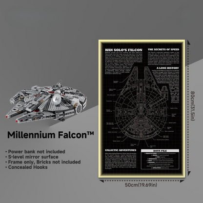 Display frame for LEGO® STAR WARS™ 75257 Millennium Falcon™