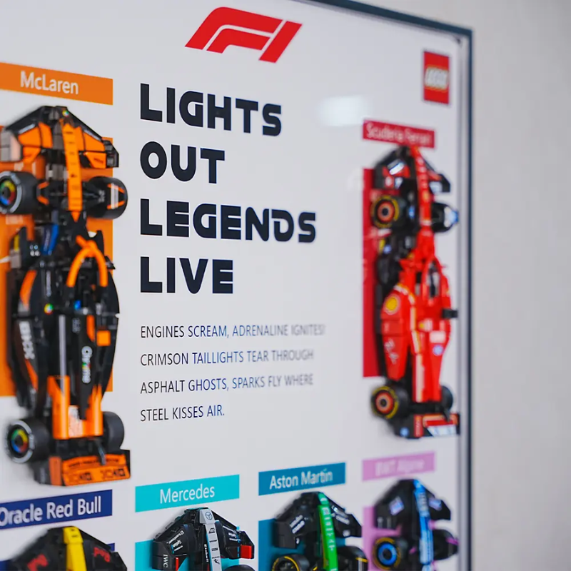 LEGO™ LED Wall-Mount Frame for Speed Champions F1 10-Car Race Car – Team Edition - EdgeFollow