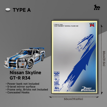 Car Display Frame for LEGO® 42210 2 Fast 2 Furious Nissan Skyline GT-R (R34) Car