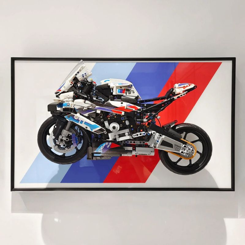 LED Wall  Display Frame for LEGO® Technic™ 42130 BMW 1000 RR – USB Lighted Car Model Showcase Case - EdgeFollow