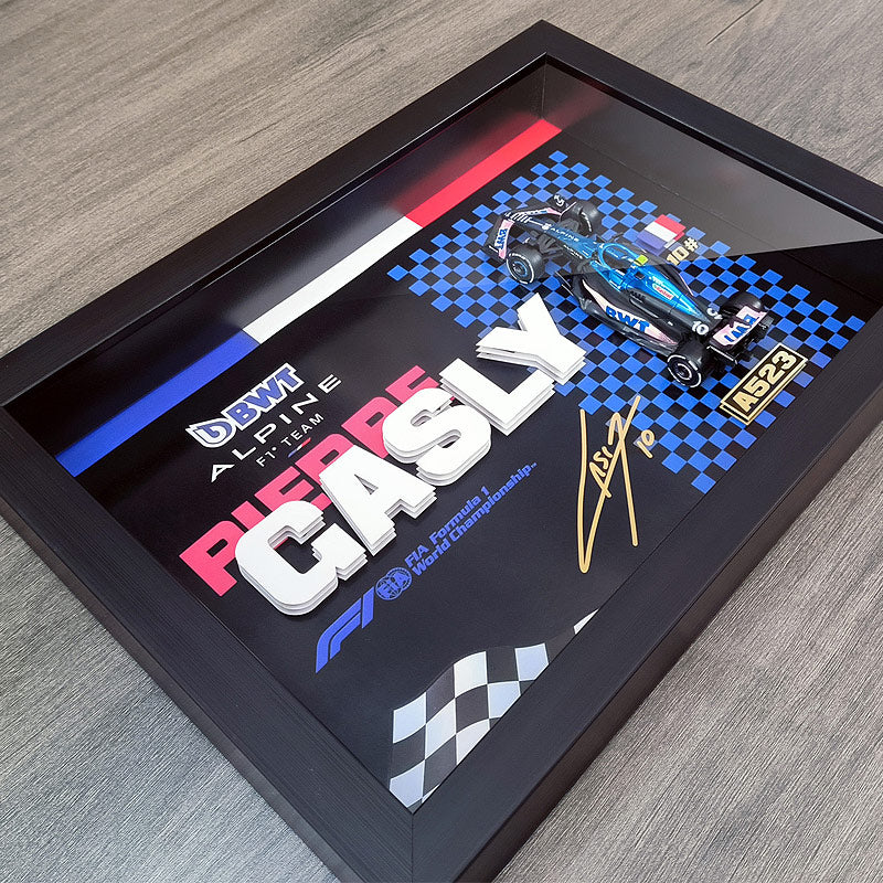 Alpine A523 #10 Pierre Gasly Signature F1 Diecast Car – 3D Framed Wall Art for Collectors