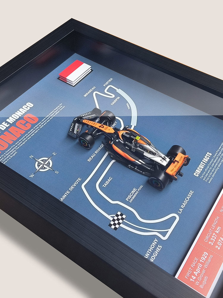 1:43 McLaren MCL60 F1 Car Model - Framed Display | Lando Norris #4 Oscar Piastri | Various Tracks | Formula 1 gift - EdgeFollow
