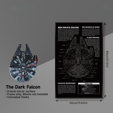 Display frame for LEGO® STAR WARS™ Dark Millennium Falcon 75389