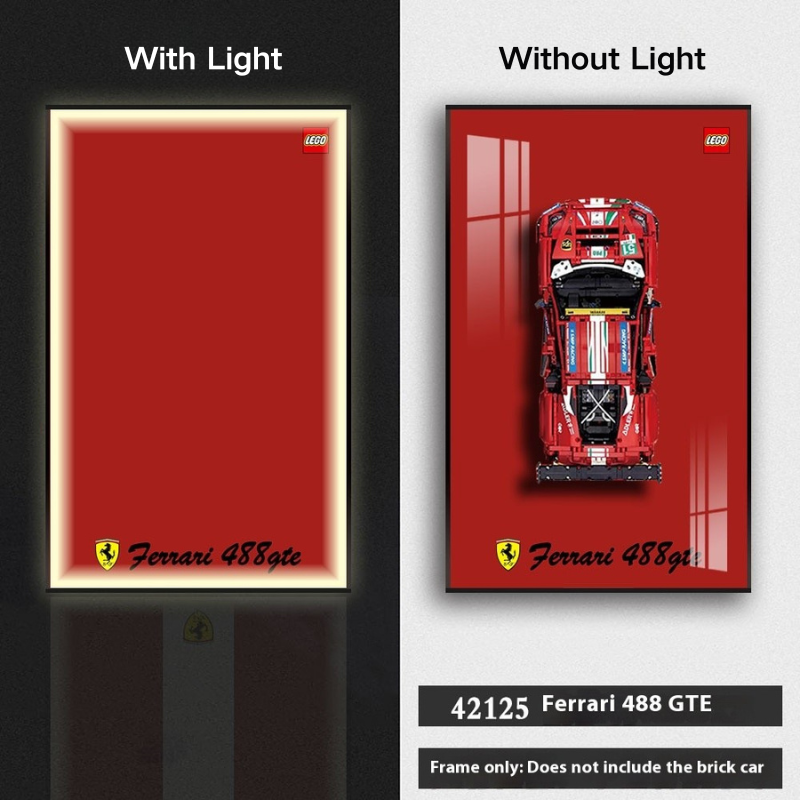 LED Wall Display Frame for LEGO® Technic F1  Ferrari 488 GTE ''AF Corse #51'' 42125 Showcase - EdgeFollow