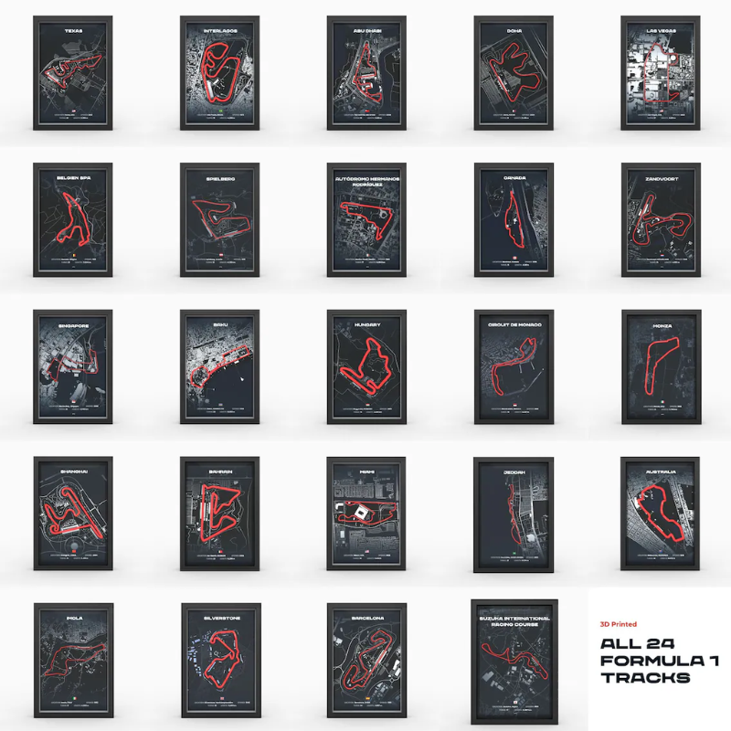 Framed 3D F1 Race Track – Formula 1 Circuit Art - EdgeFollow
