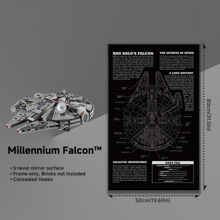 Display frame for LEGO® STAR WARS™ 75257 Millennium Falcon™