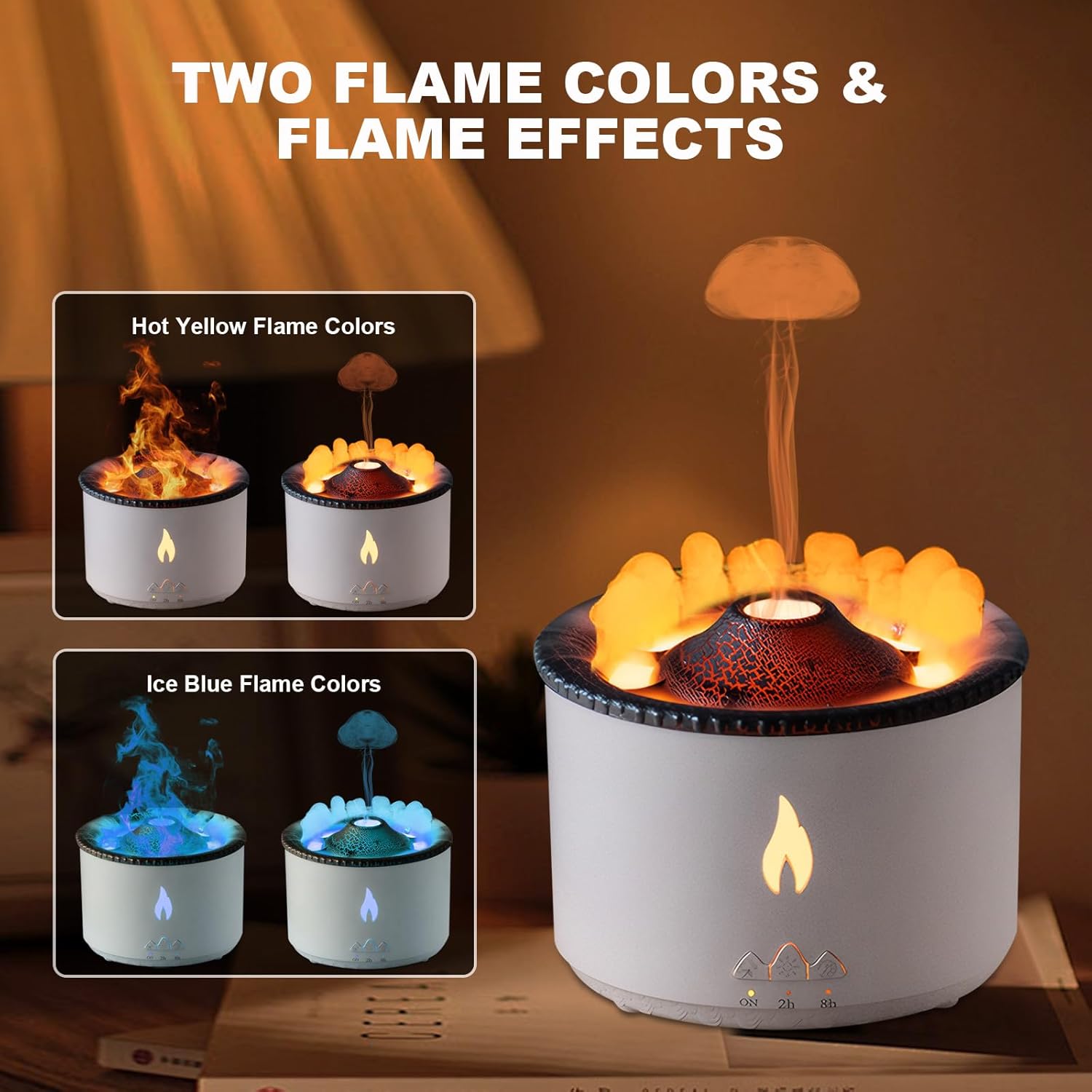 Volcano Humidifier Flame Aroma Diffuser Ultrasonic Essential Oil Scent Diffuser Gaming Setup - EdgeFollow