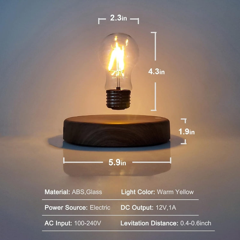 Levitating Bulb Lamp Magnetic Floating LED Light Night Light Gaming Desktop Setup - EdgeFollow