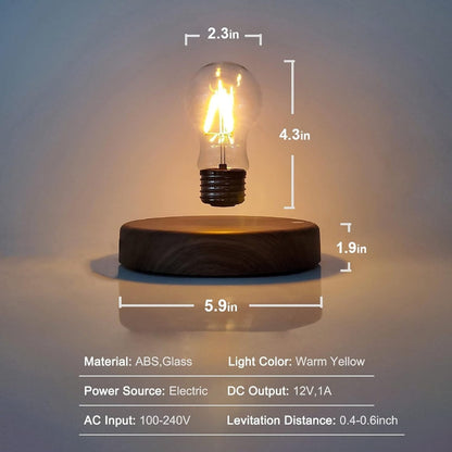 Levitating Bulb Lamp Magnetic Floating LED Light Night Light Gaming Desktop Setup - EdgeFollow