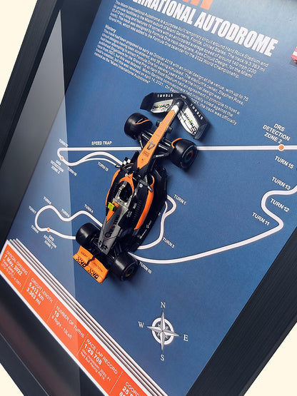 1:43 McLaren MCL60 F1 Car Model - Framed Display | Lando Norris #4 Oscar Piastri | Various Tracks | Formula 1 gift - EdgeFollow