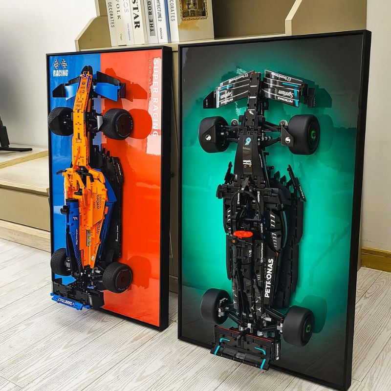 LED Wall Display Frame for LEGO® McLaren F1 42141 - USB Lighted Car Model Showcase Case - EdgeFollow
