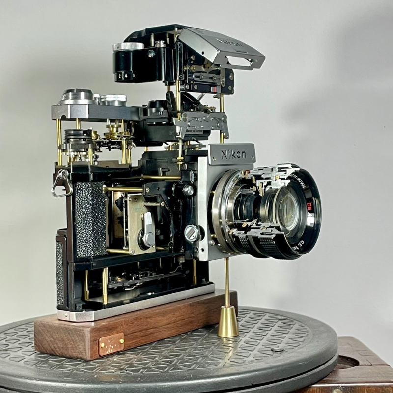 Disassembled Mechanical Film Camera Nikon F ,Unique Handmade Camera Parts Sculpture,  Gift for Photographers - EdgeFollow
