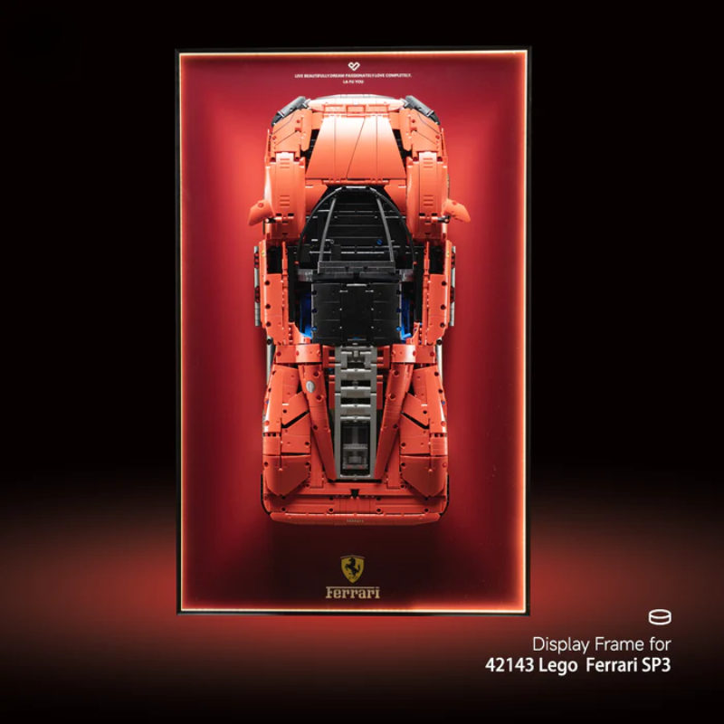 LED Wall Display Frame for LEGO® Technic F1 42143 Ferrari Daytona SP3 Showcase - EdgeFollow