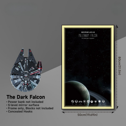 Display frame for LEGO® STAR WARS™ Dark Millennium Falcon 75389