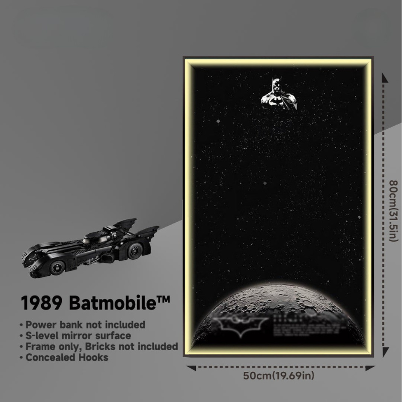 Display frame for LEGO® TECHNIC™ 1989 Batmobile 76139 - EdgeFollow