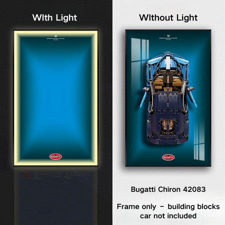 LED Wall Display Frame for LEGO® Technic F1 42083 Bugatti Chiron Showcase - EdgeFollow