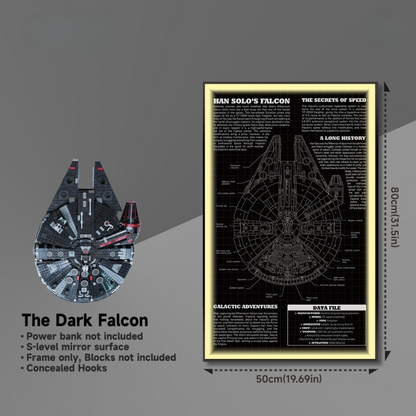 Display frame for LEGO® STAR WARS™ Dark Millennium Falcon 75389