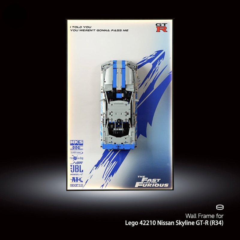Car Display Frame for LEGO® 42210 2 Fast 2 Furious Nissan Skyline GT-R (R34) Car - EdgeFollow