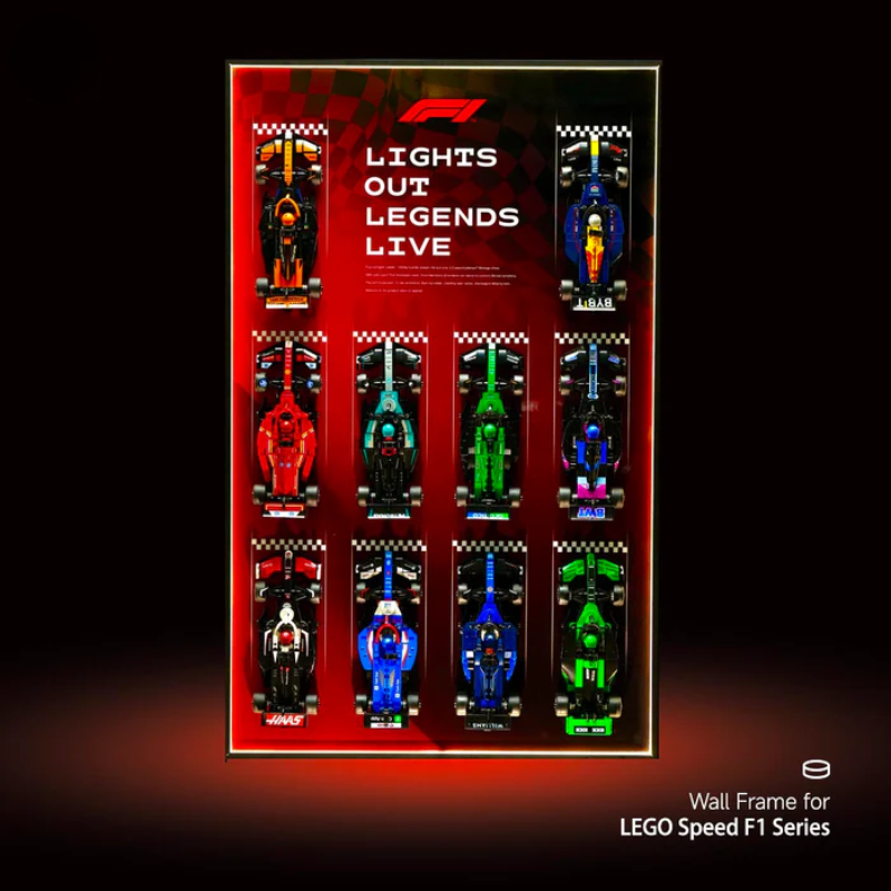 LEGO™ LED Wall-Mount Frame for Speed Champions F1 10-Car Race Car – Team Edition - EdgeFollow