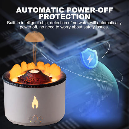 Volcano Humidifier Flame Aroma Diffuser Ultrasonic Essential Oil Scent Diffuser Gaming Setup - EdgeFollow