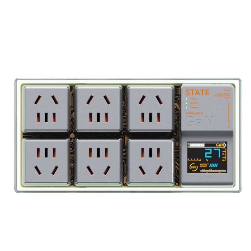 Trozk 10 in 1 2500W RGB Charging Station PD 65W Power Board Extension Outlet Strip Gaming Room - EdgeFollow