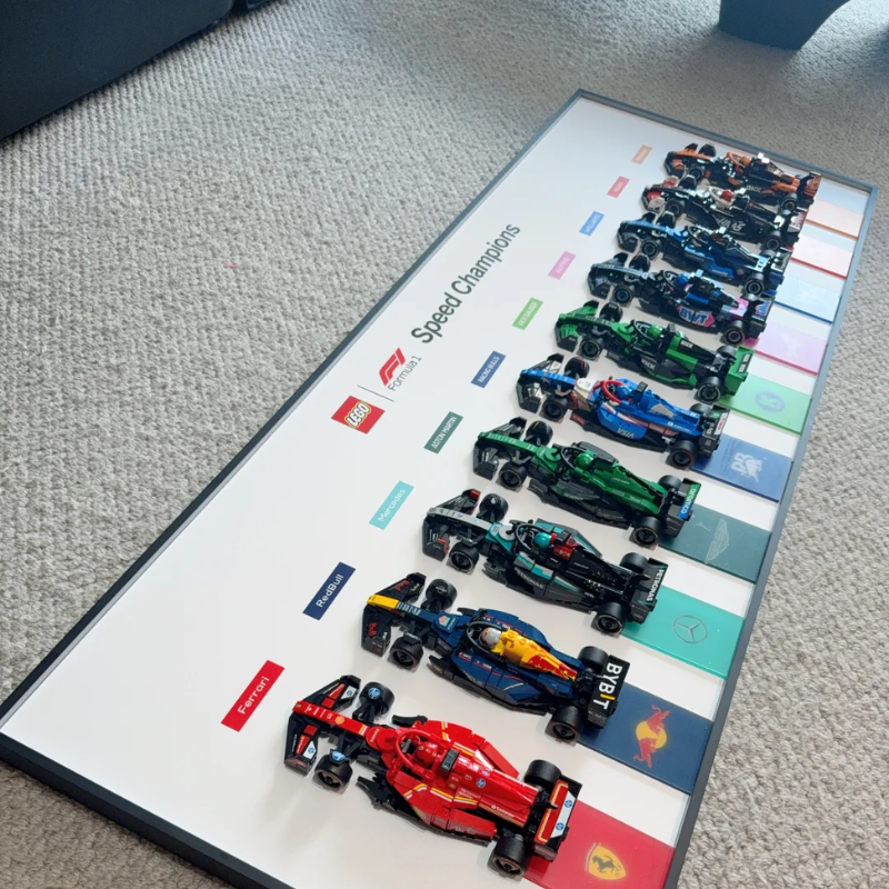 LEGO™ F1 Speed Champions 10-Race Car Display Frame – Team Edition LEGO Gift - EdgeFollow