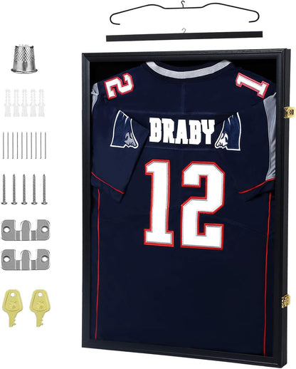 Jersey Display Frame Case Lockable, Large Sport Jersey Shadow Box - EdgeFollow