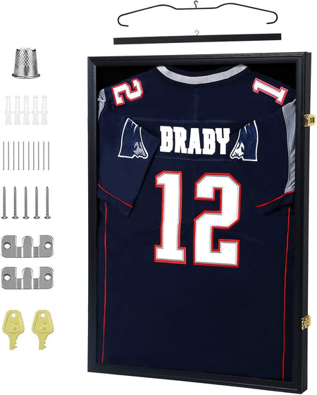 Jersey Display Frame Case Lockable, Large Sport Jersey Shadow Box - EdgeFollow