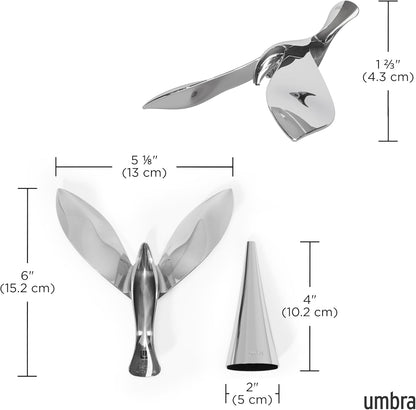 Tipsy Bottle Opener, Chrome Artistic Flying Bird Sculpture Gaming Setup Boy Gift - EdgeFollow