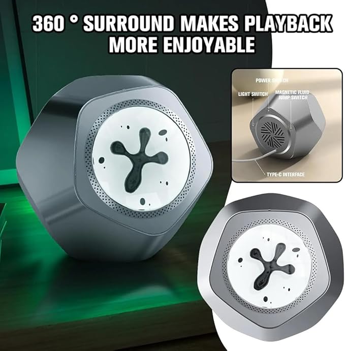Dancing Magnetic Fluid Music Rhythm Lamp Wireless Bluetooth Speaker Gaming Desktop Setup Boy & Girl Gift - EdgeFollow