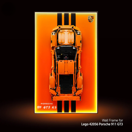 LED Wall Display Frame for LEGO® Technic F1 42056 Porsche 911 GT3 RS Showcase