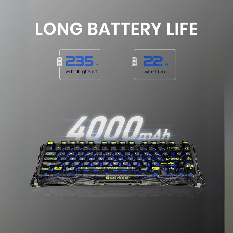 GravaStar Mercury K1 Lite 75% Wireless Mechanical Gaming Keyboard Gasket Hot Swappable Boy Gift - EdgeFollow