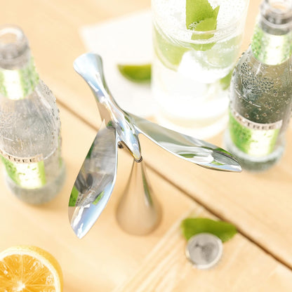 Tipsy Bottle Opener, Chrome Artistic Flying Bird Sculpture Gaming Setup Boy Gift - EdgeFollow