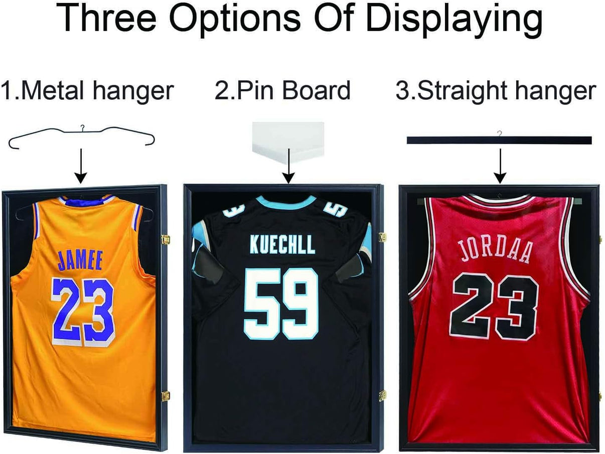 Jersey Display Frame Case Lockable, Large Sport Jersey Shadow Box - EdgeFollow