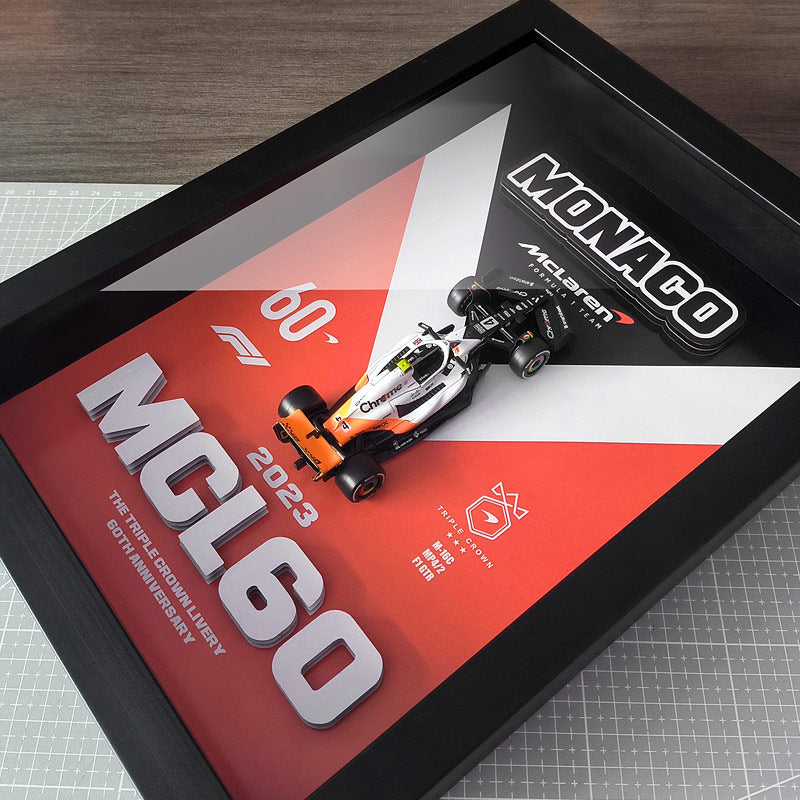 Ayrton Senna McLaren Monaco Livery F1 Car – 3D Decorative Wall Art Frame