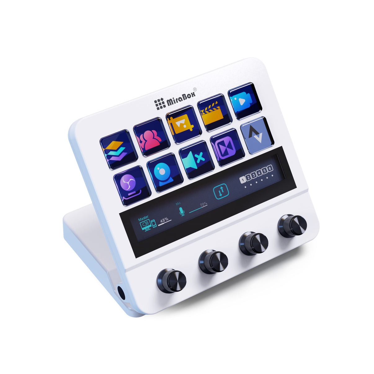 MiraBox N4 Stream Deck Studio Controller with Customisable Touch Strip Dials and LCD Keys - EdgeFollow