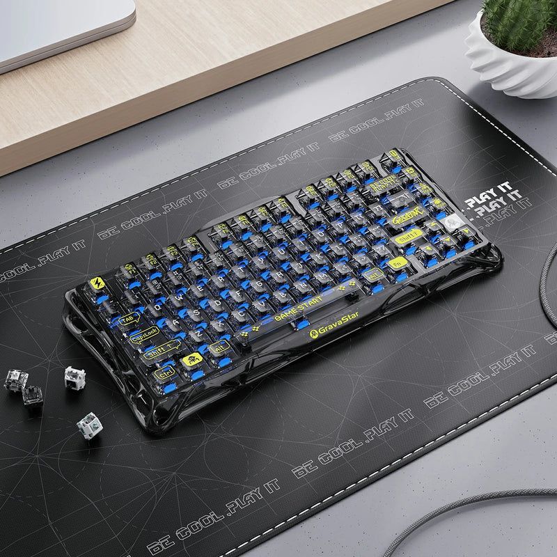 GravaStar Mercury K1 Lite 75% Wireless Mechanical Gaming Keyboard Gasket Hot Swappable Boy Gift - EdgeFollow
