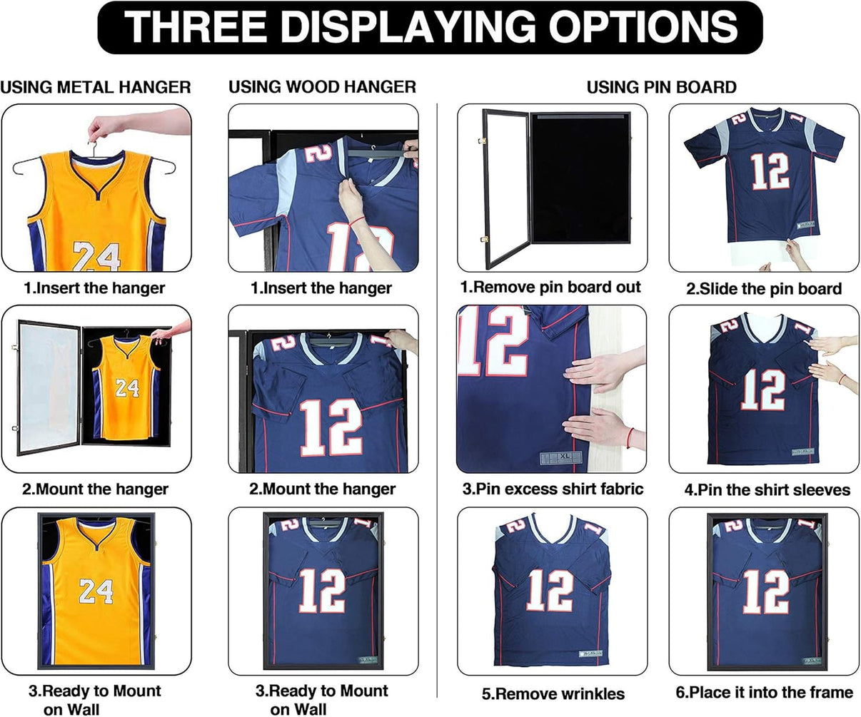 Jersey Display Frame Case Lockable, Large Sport Jersey Shadow Box - EdgeFollow