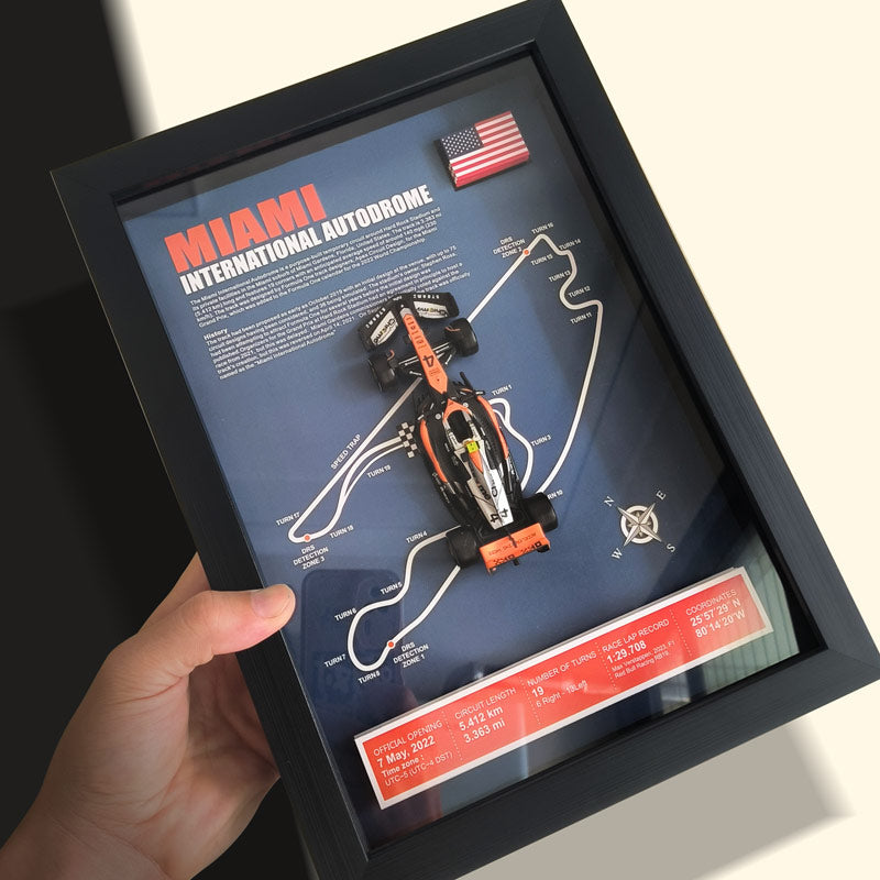1:43 McLaren MCL60 F1 Car Model - Framed Display | Lando Norris #4 Oscar Piastri | Various Tracks | Formula 1 gift - EdgeFollow