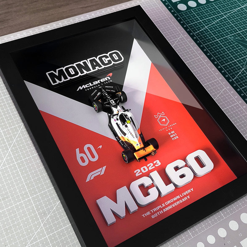 Ayrton Senna McLaren Monaco Livery F1 Car – 3D Decorative Wall Art Frame